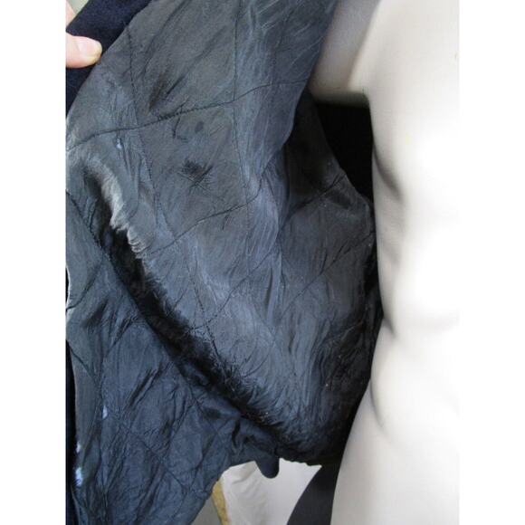 Boat Works Navy Blue Wool Blend Thick Quilt Lined Shirt Jacket Men Sz L - Picture 9 of 12